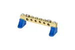 Zacisk ochronny 2x10mm2, 4x4mm2 mosiądz mocowanie do podłoża niebieski ZO-1203 A14-3006