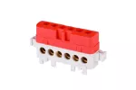 Listwa przyłączeniowa izolowana LPI-6c 6-otworów 76A IP20 szaro-czerwony A18-0078