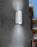 Oprawa elewacyjna MARTA 90-2L FROSTED Fumagalli GU10 LED CCT 9,6W 170 mm 2700K/4000K SET IP55 góra/dół 230V biały / tworzywo sztuczne
