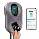 Qoltec Stacja ładowania EV Typ2 do samochodu elektrycznego i hybryd | 22kW | Wi-fi| Smart life | LCD | RFID | 3 fazy | Wallbox | 5m