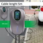 Qoltec Stacja ładowania EV Typ2 do samochodu elektrycznego i hybryd | 22kW | Wi-fi| Smart life | LCD | RFID | 3 fazy | Wallbox | 5m
