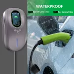 Qoltec Stacja ładowania EV Typ2 do samochodu elektrycznego i hybryd | 22kW | LCD | 2 Karty EV | 3 fazy | Wallbox | Hotel system | 5m