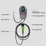 Qoltec Stacja ładowania EV Typ2 do samochodu elektrycznego i hybryd | 22kW | LCD | 2 Karty EV | 3 fazy | Wallbox | Hotel system | 5m