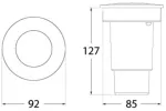 Oprawa najazdowa CECI 90 FROSTED Fumagalli GU10 LED CCT CCT 4,8W średnica 92 mm 2700K/4000K SET IP67 230V czarny / tworzywo sztuczne