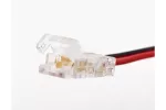 ZŁĄCZKA PRZEŹROCZYSTA DO TAŚM COB 8mm Z PRZEWODEM 15cm I MINI AMP MĘSKI