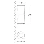 Oprawa elewacyjna FRANCA 90-2L WALL FROSTED Fumagalli GU10 LED CCT 2x4,8W 240 mm 2700K/4000K SET IP55 góra/dół 230V biały / tworzywo sztuczne
