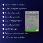 Qoltec Solarny regulator ładowania MPPT z czujnikiem temperatury 20A |12V / 24V | LCD | 2 x USB | GEL | LiFePO4