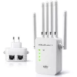 Qoltec Wzmacniacz sygnału  WiFi 5 | Repeater | Access Point | AC1200 | 6 Anten | 2x RJ45 | 128MB 
