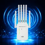 Qoltec Wzmacniacz sygnału  WiFi 5 | Repeater | Access Point | AC1200 | 6 Anten | 2x RJ45 | 128MB 