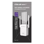 Qoltec Wzmacniacz sygnału  WiFi 5 | Repeater | Access Point | AC1200 | 6 Anten | 2x RJ45 | 128MB 