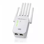 Qoltec Wzmacniacz sygnału WiFi | Repeater | Access Point | N300 | 6 anten | 2x RJ45