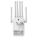 Qoltec Wzmacniacz sygnału WiFi | Repeater | Access Point | N300 | 6 anten | 2x RJ45