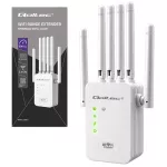 Qoltec Wzmacniacz sygnału WiFi | Repeater | Access Point | N300 | 6 anten | 2x RJ45