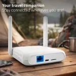 Qoltec Router Home & Travel 4G LTE WiFi 6 | AX300 | 2.4GHz | Dual Antena | USB-C | Micro SIM