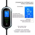 Qoltec Mobilna ładowarka do samochodu elektrycznego EV i hybryd z regulacją 2w1 Typ2 | 11kW | 400V | CEE 16A | Wi-fi | TUYA | SMART LIFE | LCD | Przenośna | Wallbox | 5m