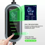 Qoltec Mobilna ładowarka do samochodu elektrycznego EV i hybryd z regulacją 2w1 Typ2 | 11kW | 400V | CEE 16A | Wi-fi | TUYA | SMART LIFE | LCD | Przenośna | Wallbox | 5m