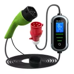Qoltec Mobilna ładowarka do samochodu elektrycznego EV i hybryd z regulacją 2w1 Typ2 | 11kW | 400V | CEE 16A | Wi-fi | TUYA | SMART LIFE | LCD | Przenośna | Wallbox | 5m