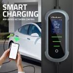 Qoltec Mobilna ładowarka do samochodu elektrycznego EV i hybryd z regulacją 2w1 Typ2 | 7kW | 230V | CEE 32A | Wi-fi | TUYA | SMART LIFE | LCD | Przenośna | Wallbox | 5m