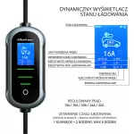 Qoltec Mobilna ładowarka do samochodu elektrycznego EV i hybryd z regulacją 2w1 Typ2 | 7kW | 230V | CEE 32A | Wi-fi | TUYA | SMART LIFE | LCD | Przenośna | Wallbox | 5m