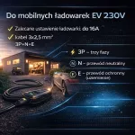 Qoltec Adapter siłowy do ładowarek EV | gniazdo CEE 16A 5P | Przejściówka 400V na  SCHUKO 230V | max 16A | 3.5 kW 