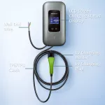 Qoltec Stacja ładowania EV Typ2 do samochodu elektrycznego i hybryd |  3 fazy | 22kW | 32A | Wi-fi | LCD | RFID | Smart life | TUYA | Wallbox | 5m
