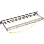 Panel niewyposażony 19" 1U 24 porty, czarny