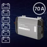 Qoltec Inteligentna profesjonalna ładowarka Monolith do akumulatorów LiFePO4 AGM GEL SLA | 70A | 12V | Szybkie ładowanie