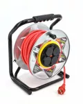 AWTOOLS PRZEDŁUŻACZ BĘBEN METAL  50m 3x1,5mmCZERWONY HEAVY DUTY 16A / 3680W / IP44