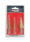 AWTOOLS WIERTŁO STOPNIOWE HSS-TIN / KPL.3szt3-12mm / 4-12mm / 4-20mm