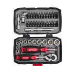 AWTOOLS ZESTAW KLUCZY   38el. 1/4" BLACK LINE