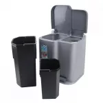 CURVER KOSZ DO SEGREGACJI ŚMIECI DUO PEDALBIN 21L  /SREBRNY/ GRAFITOWY