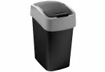 CURVER KOSZ NA ŚMIECI "FLIP BIN" 25L   /CZARNY/ SREBRNY