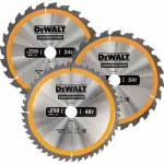 DEWALT PIŁA TARCZOWA EX KPL. 3szt. 250mm 2x24z, 1x48z