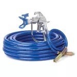 GRACO STANOWISKO MALARSKIE PISTOLET SILVER PLUS + WĄŻ BLUEMAX II 1/4" 15ft + KOŃCÓWKA BICZOWA 3ft