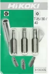 HIKOKI KOŃCÓWKA 1/4" TORX  Z OTWOREM ZESTAW T25/ T30/ T40-25mm /3szt.