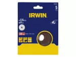 IRWIN KRĄŻEK FIBROWY 115mm x 22mm   P100 /5szt.
