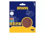 IRWIN KRĄŻEK ŚCIERNY OTW. 125mm  P 60(x1), 80(x1), 120(x2), 180(x1) /5szt.