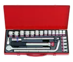 KING TONY ZESTAW KLUCZY  24el. 1/2"3/8"-1.1/4" CALOWE...