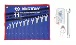 KING TONY ZESTAW KLUCZY PŁASKO-OCZKOWYCH 8-19mm Z GRZECHOTKĄ W CZĘŚCI PŁASKIEJ/11szt...