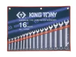 KING TONY ZESTAW KLUCZY PŁ-O CALOWYCH 16cz./ETUI 1/4"-1-1/4"....