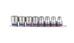 KING TONY ZESTAW NASADEK 1/2"  8cz. KRÓTKIE 12K. 10, 12, 13, 14, 17, 19, 21, 22 mm.
