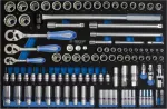 KING TONY ZESTAW NASADEK 1/4"+3/8"+1/2" 103cz. 6-kąt./12-kąt 4 - 32mm Z AKCESORIAMI, WKŁAD Z PIANKI EVA DO WÓZKA ...