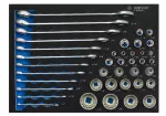 KING TONY ZESTAW NASADEK 1/4"+3/8"+1/2" 40cz. +KLUCZE PŁASKO-OCZKOWE CALOWE WKŁAD Z PIANKI EVA DO WÓZKA ...