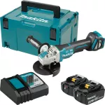 MAKITA SZLIFIERKA KĄTOWA  18V 125mm DGA518ZJU 2x5,0Ah REG.OBR. BL WŁĄCZNIK ŁOPATKOWY X-LOCK