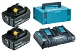 MAKITA ZESTAW ZASILAJĄCY 18V 2x6,0Ah (BL1860Bx2+DC18RD) MAKPAC