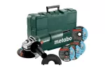METABO SZLIFIERKA KĄT.125 W 750-125 SET +3 TARCZE WALIZKA