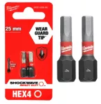 MILWAUKEE KOŃCÓWKA HEX 4x25mm/3szt.ShW