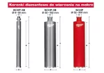 MILWAUKEE KORONA DIAMENTOWA WCHP 1 1/4"  62/420/500mm DO WIERTNIC