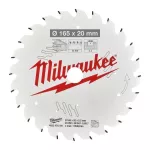 MILWAUKEE PIŁA TARCZOWA 165x20x2,2x24z DREWNO - SZYBKIE CIĘCIE CSB P W