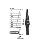 MILWAUKEE WIERTŁO STOPNIOWE  4-12   /1mm (9 - STOPNI : 4,5,6,6.5,8,9,10,11,12mm).